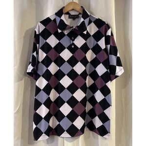 Dorthy Zudora Men's Golf Polo‎ Checkered Size X-large